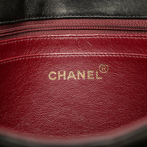 Pre-owned Chanel CC Patent Snake Chain Flap Black