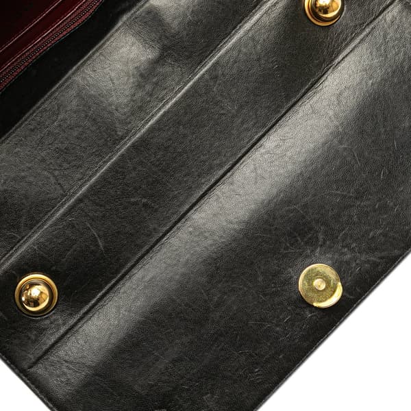 Pre-owned Chanel CC Patent Snake Chain Flap Black