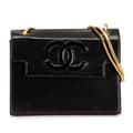 Miniatyrbillede 1 af 10: Pre-owned Chanel CC Patent Snake Chain Flap Black