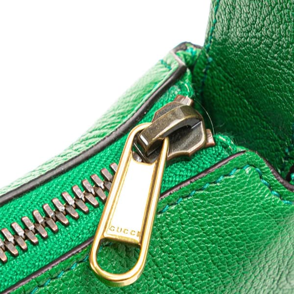 Pre-owned Gucci Mini Leather Aphrodite Shoulder Bag Green