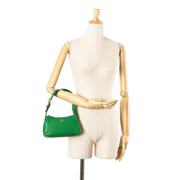 Pre-owned Gucci Mini Leather Aphrodite Shoulder Bag Green