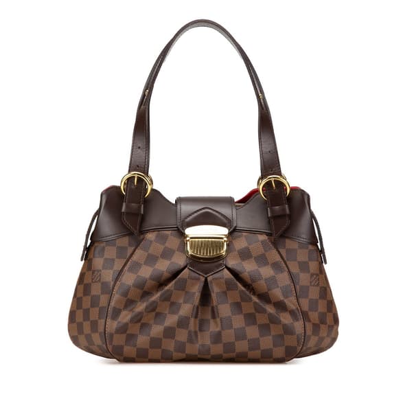 Pre-owned Louis Vuitton Damier Ebene Sistina PM Brown