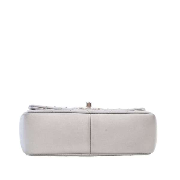 Pre-owned Chanel Mini Rectangular Chevron Lambskin Stud Wars Flap Silver