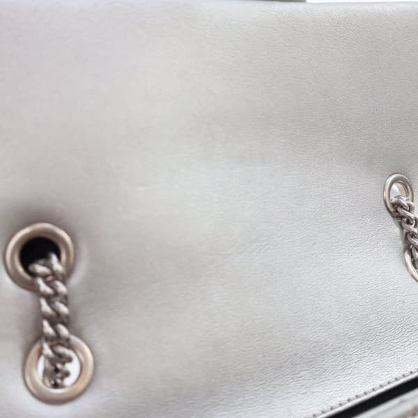 Pre-owned Chanel Mini Rectangular Chevron Lambskin Stud Wars Flap Silver