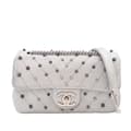 Miniatyrbild 1 av 10: Pre-owned Chanel Mini Rectangular Chevron Lambskin Stud Wars Flap Silver