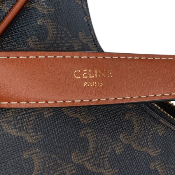 Pre-owned Celine Coated Canvas Triomphe Ava Shoulder Bag Brown