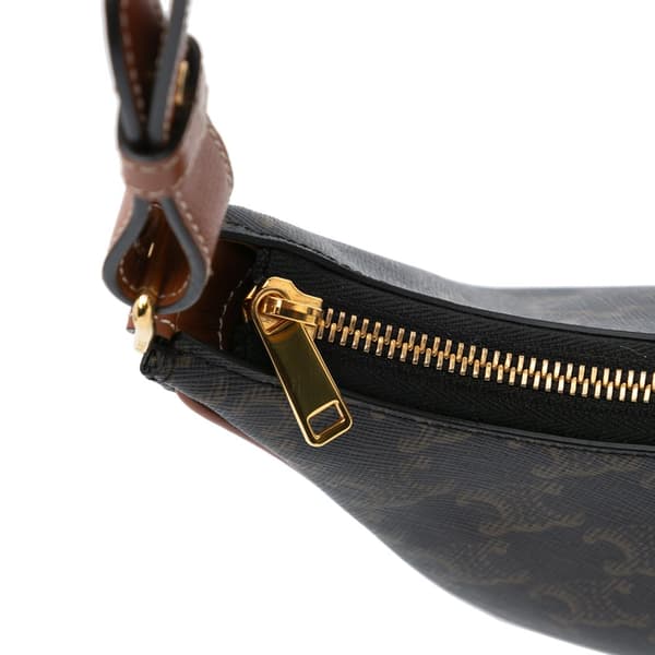 Pre-owned Celine Coated Canvas Triomphe Ava Shoulder Bag Brown