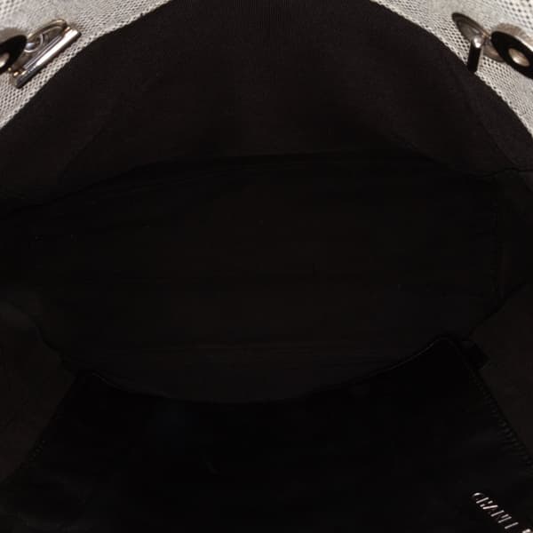 Pre-owned Chanel CC Camellia No. 5 Choco Bar Canvas Tote Gray
