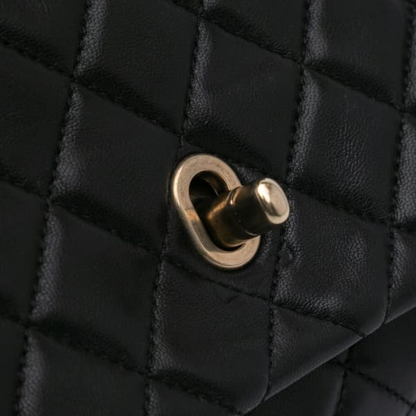 Pre-owned Chanel CC Quilted Lambskin Double Flap Black