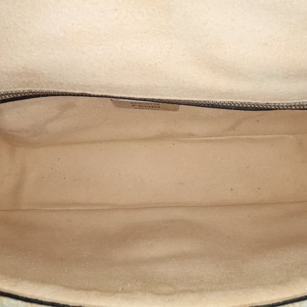 Pre-owned Fendi FF Chenille and Vitello Seta Chain Midi Baguette Brown