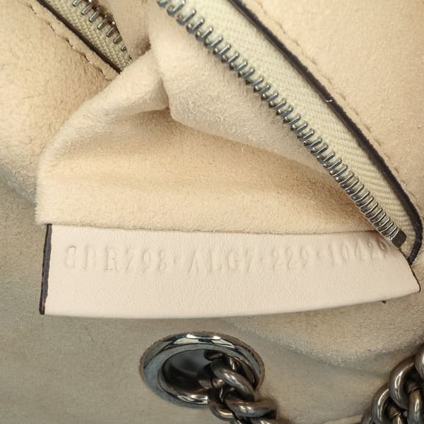 Pre-owned Fendi FF Chenille and Vitello Seta Chain Midi Baguette Brown