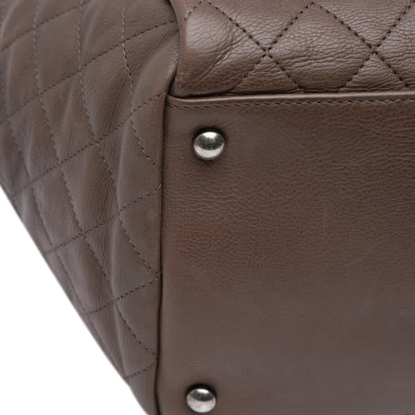 Pre-owned Chanel Large Quilted Calfskin Istanbul Accordion Flap Brown