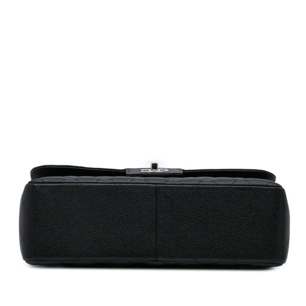 Pre-owned Chanel Jumbo Classic Caviar Double Flap Black