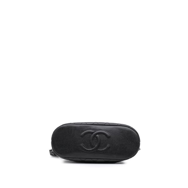 Pre-owned Chanel Quilted Caviar Shoulder Bag Black