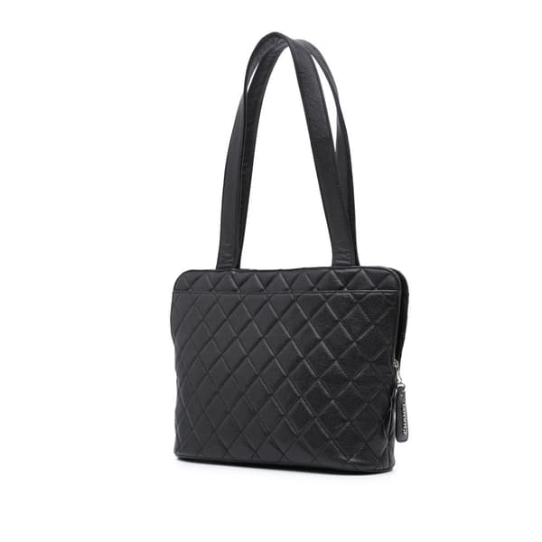 Pre-owned Chanel Quilted Caviar Shoulder Bag Black