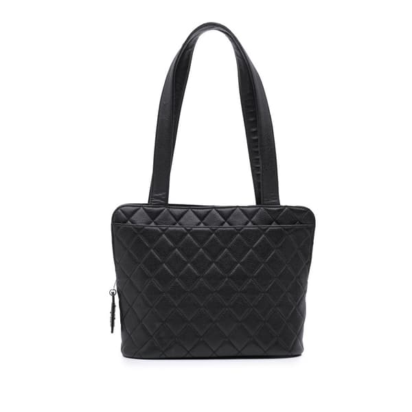 Pre-owned Chanel Quilted Caviar Shoulder Bag Black