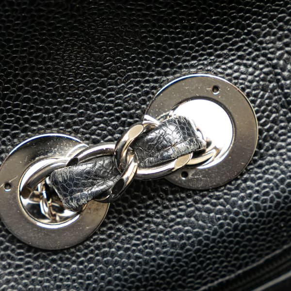 Pre-owned Chanel Jumbo Quilted Caviar Single Flap Black