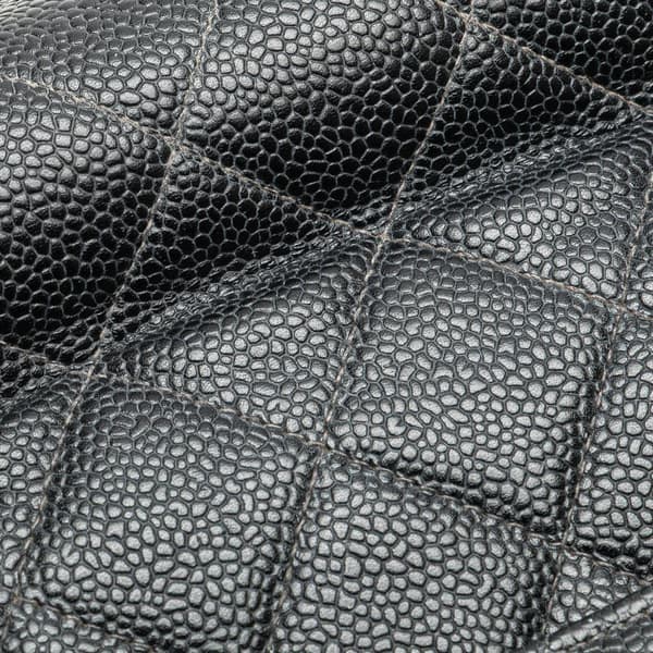 Pre-owned Chanel Jumbo Quilted Caviar Single Flap Black