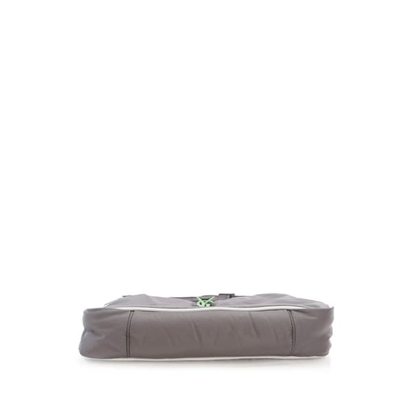 Pre-owned Saint Laurent Nylon Le 5 A 7 Shoulder Bag Gray