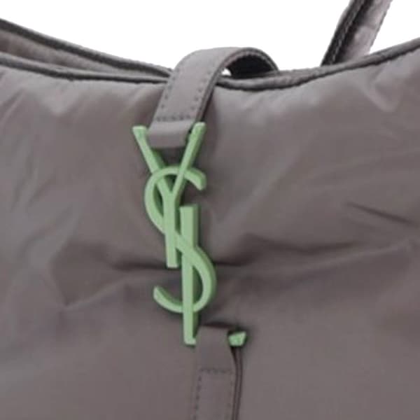 Pre-owned Saint Laurent Nylon Le 5 A 7 Shoulder Bag Gray