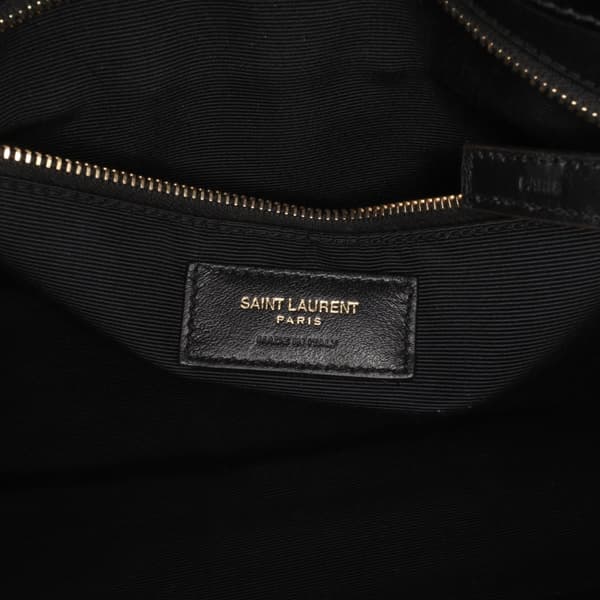Pre-owned Saint Laurent Large Grain de Poudre Monogram Chevron Envelope Bag Black