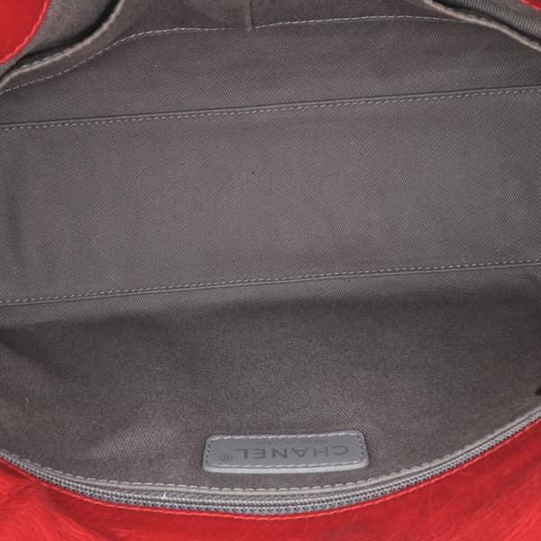 Pre-owned Chanel Medium Glazed Calfskin Stitch It Fold Over Flap Red