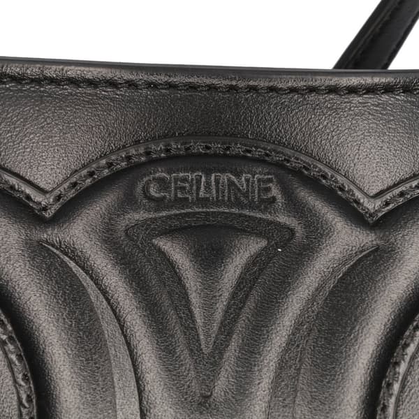 Pre-owned Celine Smooth Calfskin Cuir Triomphe Shoulder Bag Black