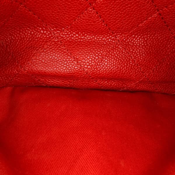 Pre-owned Chanel Medium Grained Calfskin Natural Beauty Flap Red