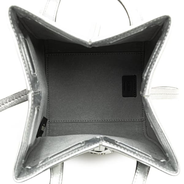 Pre-owned Fendi Mini Leather Origami Shoulder Bag Silver