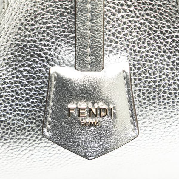 Pre-owned Fendi Mini Leather Origami Shoulder Bag Silver