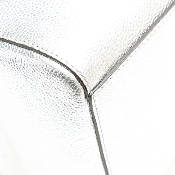 Pre-owned Fendi Mini Leather Origami Shoulder Bag Silver