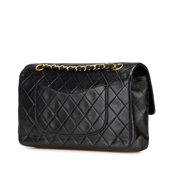Pre-owned Chanel Medium Classic Lambskin Double Flap Black