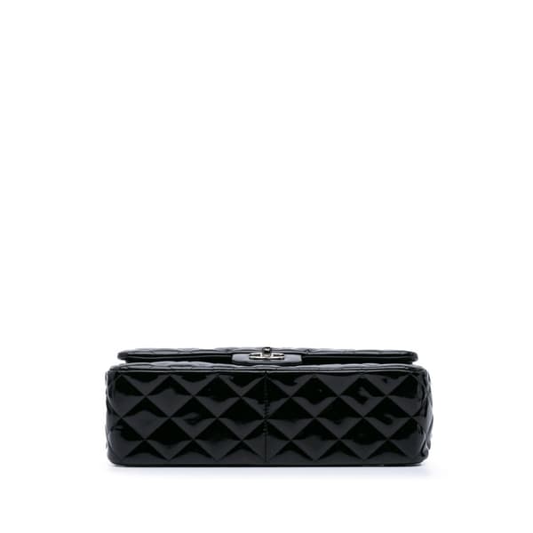 Pre-owned Chanel Jumbo Classic Patent Double Flap Black