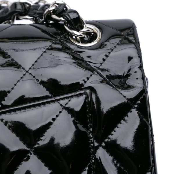 Pre-owned Chanel Jumbo Classic Patent Double Flap Black