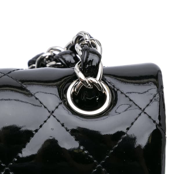 Pre-owned Chanel Jumbo Classic Patent Double Flap Black