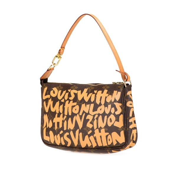 Pre-owned Louis Vuitton Stephen Sprouse Monogram Graffiti Pochette Accessoires Brown