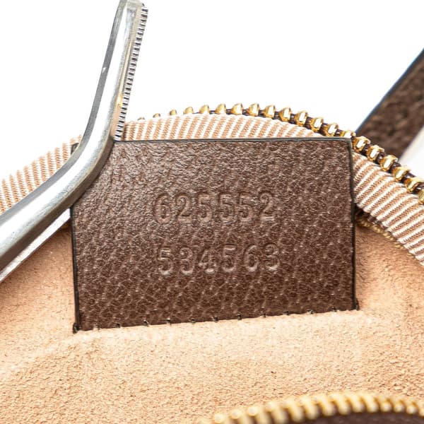 Pre-owned Gucci Mini GG Supreme Ophidia Round Neck Pouch Brown