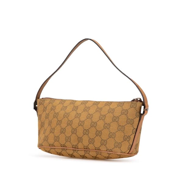Pre-owned Gucci GG Canvas Boat  Brown