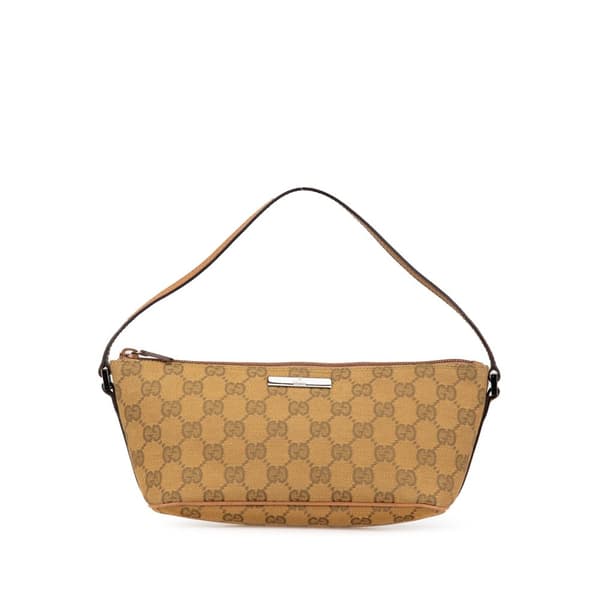 Pre-owned Gucci GG Canvas Boat  Brown