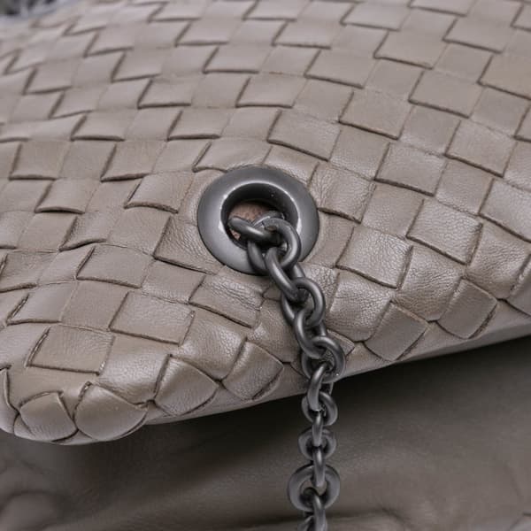 Pre-owned Bottega Veneta Nappa Intrecciato Duo Shoulder Bag Brown