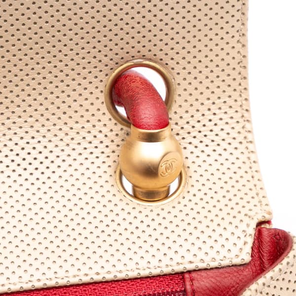 Pre-owned Chanel Medium CC Perforated Calfskin Single Flap Brown