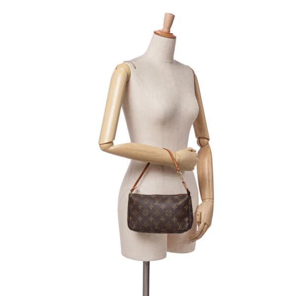 Pre-owned Louis Vuitton Monogram Pochette Accessoires Brown