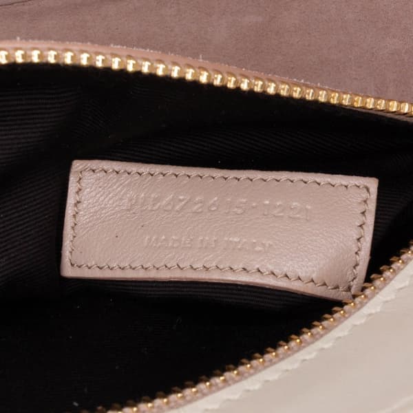 Pre-owned Saint Laurent Shiny Calfskin Le Fermoir Shoulder Bag White