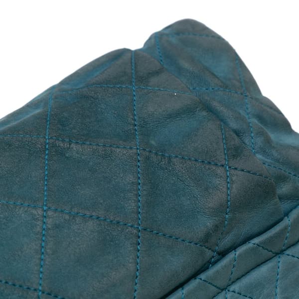 Pre-owned Chanel Large Iridescent Calfskin Chic Quilt Flap Blue