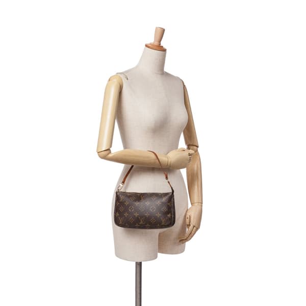 Pre-owned Louis Vuitton Monogram Pochette Accessoires Brown