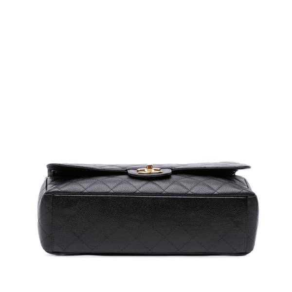 Pre-owned Chanel Maxi Classic Caviar Double Flap Black