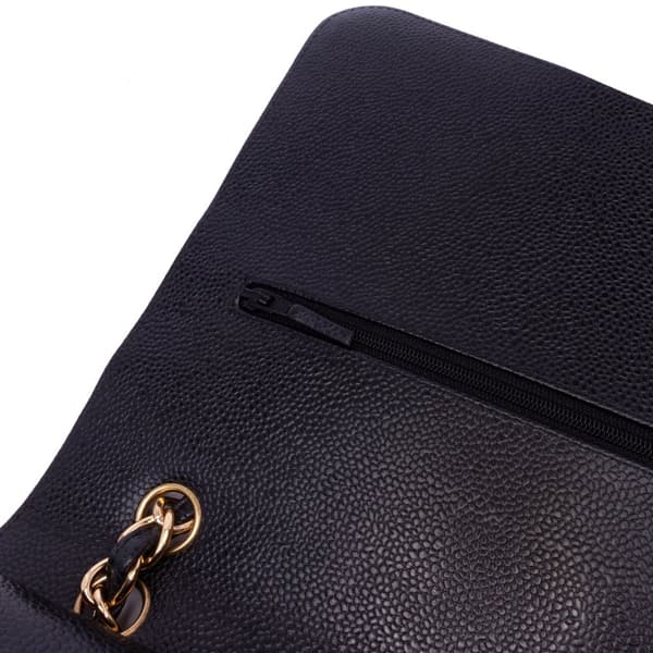 Pre-owned Chanel Maxi Classic Caviar Double Flap Black