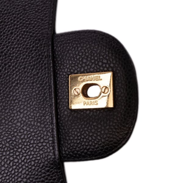 Pre-owned Chanel Maxi Classic Caviar Double Flap Black