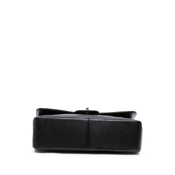 Pre-owned Chanel Jumbo Classic Caviar Double Flap Black