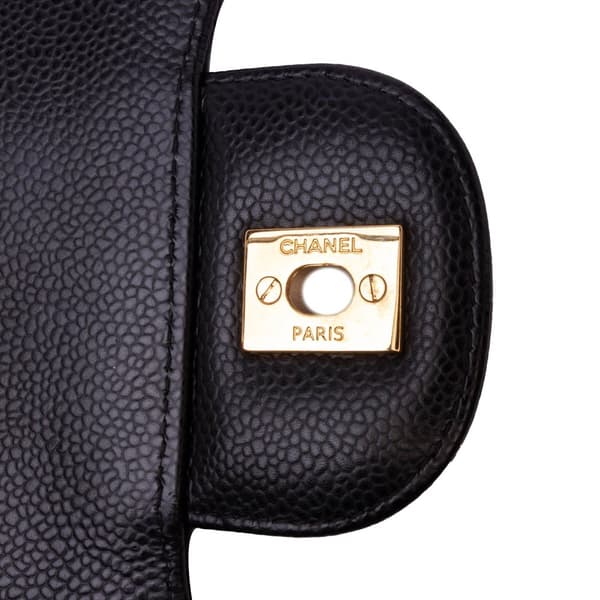 Pre-owned Chanel Jumbo Classic Caviar Double Flap Black